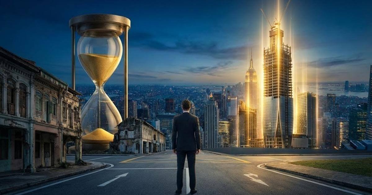 health-asset-vs-expense-renting-building ภาพเปรียบเทียบแนวคิดการดูแลสุขภาพ ระหว่างการจ่ายค่าเช่าที่สูญเปล่า กับการสร้างตึกที่เป็นสินทรัพย์ระยะยาว